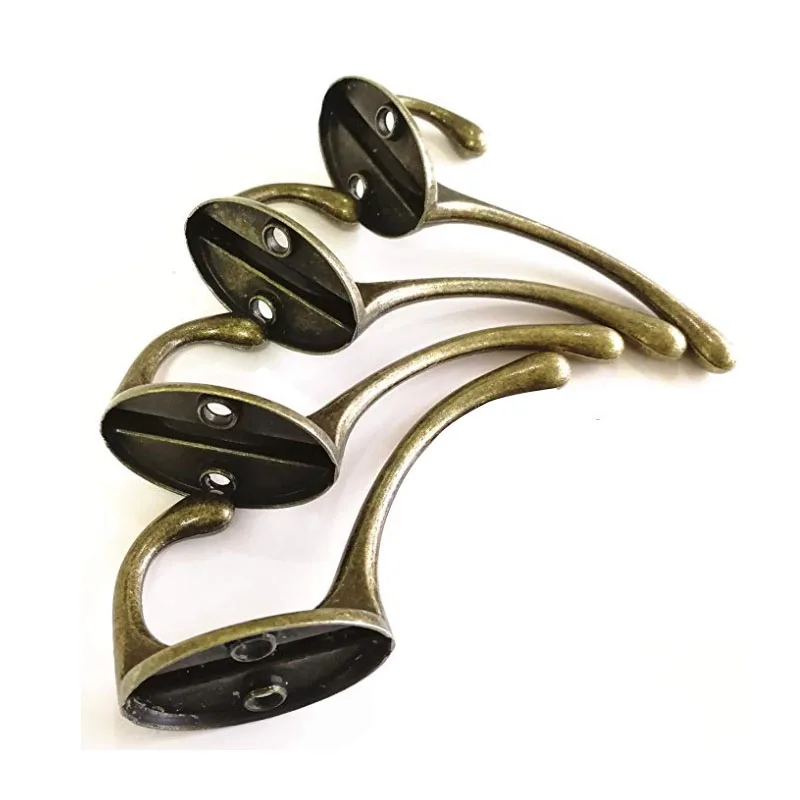 Double claw coat hook wall hanging retro double hook utility hook coat scarf bag towel key cap cup cap 10pcs image 3