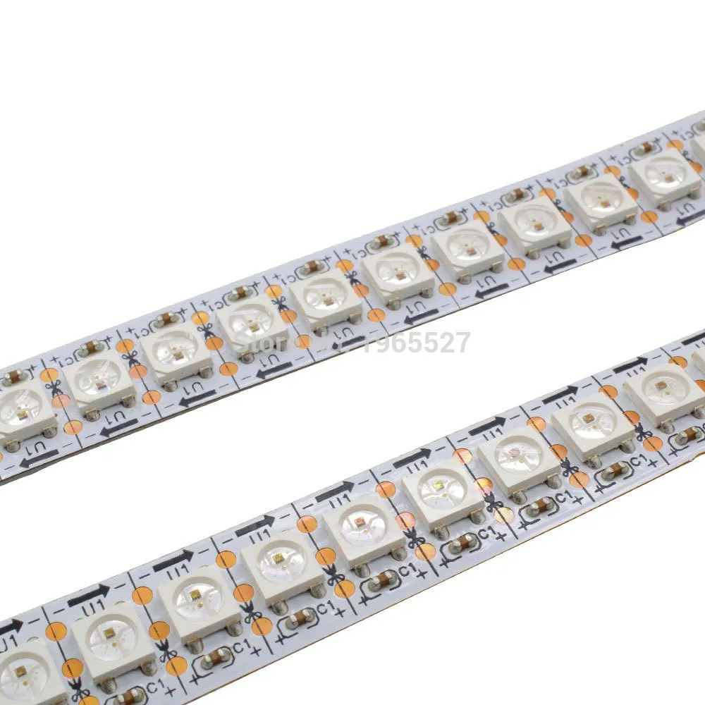 1m ws2812b pixels tira conduzida 144 led/m cor dos sonhos fita led branco/preto pcb, 144led 144 pixels ws2811 5050 smd rgb luz de tira conduzida