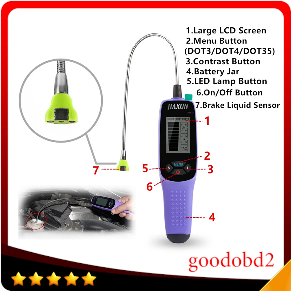 3451L Digital Brake Fluid Tester Mini Indicator For Car Truck Repairs Tools Vehicle Auto Automotive Diagnostic Tool Brake Tester