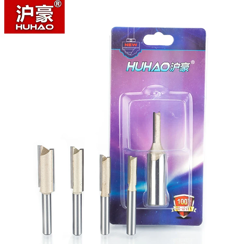 HUHAO 1/4 1/2 Pollici Gambo Extra Lungo Dritto Router Bit Fresa 2 Flauto Taglio Frese Per Legno Endmill Strumenti di Lavorazione Del Legno