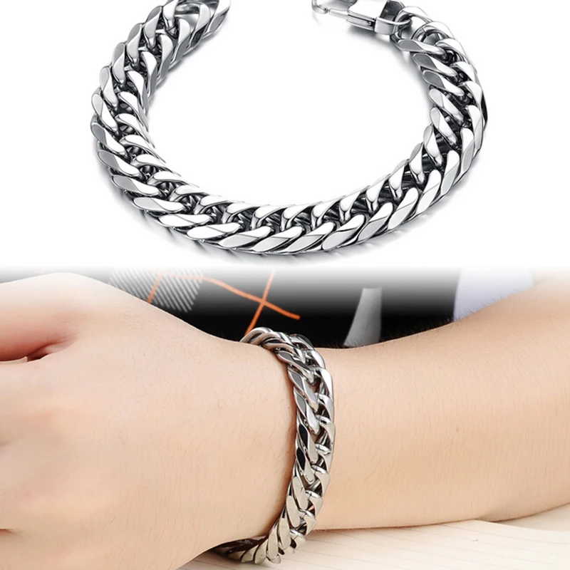 

316L Stainless Steel Bracelet Men Jewelry Wholesale High Quality Never Fade Hot Sale 22cm Biker Chain Bracelets