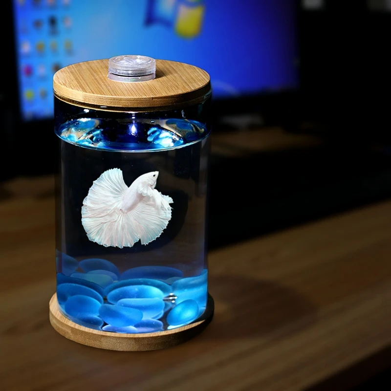 Novel and Strange Toy Miniature Glass Fish Tank DIY Ecology Bottle Desktop Micro-view Office Aquarium Creative Gifts for Girl