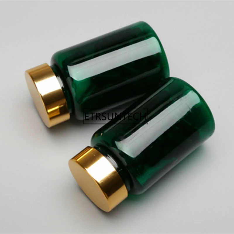 120ml Medical PET Empty Bottle, Green Bottle, 120cc Capsule Bottles With Cap F2038