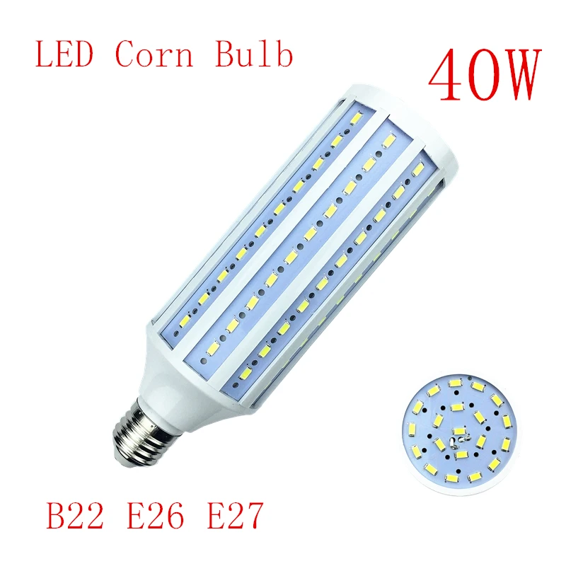 

Лампочка B22 E26 E27 SMD5730 40 Вт 120 светодисветодиодный s светодиодная лампа E39 E40 светодиодный ная лампочка 85-265 В переменного тока лампочка-Кукуруза Светильник почка высокая яркость светильник-кукуруза