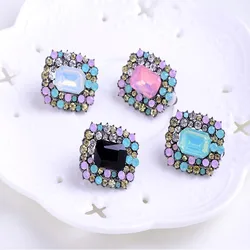 LUBOV Crystal Rhinestone Stud Earrings for Woman Christmas Party Jewelry Trendy Wedding Jewelry 4 Colors 2018 Newest