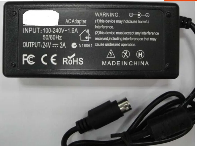 new 5pcs For EPSON PS179 OfficeJet 3 PIN 24V 2.5A Portable Printer Power Supply AC Adapter