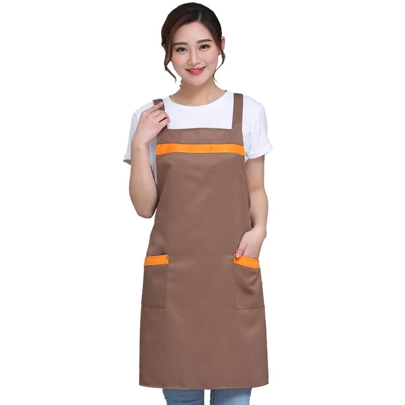 Blank Apron Logo Printed Korean Fashion Kitchen Catering Supermarket Online Cafe Baking Service Staff Work Clothes Customized