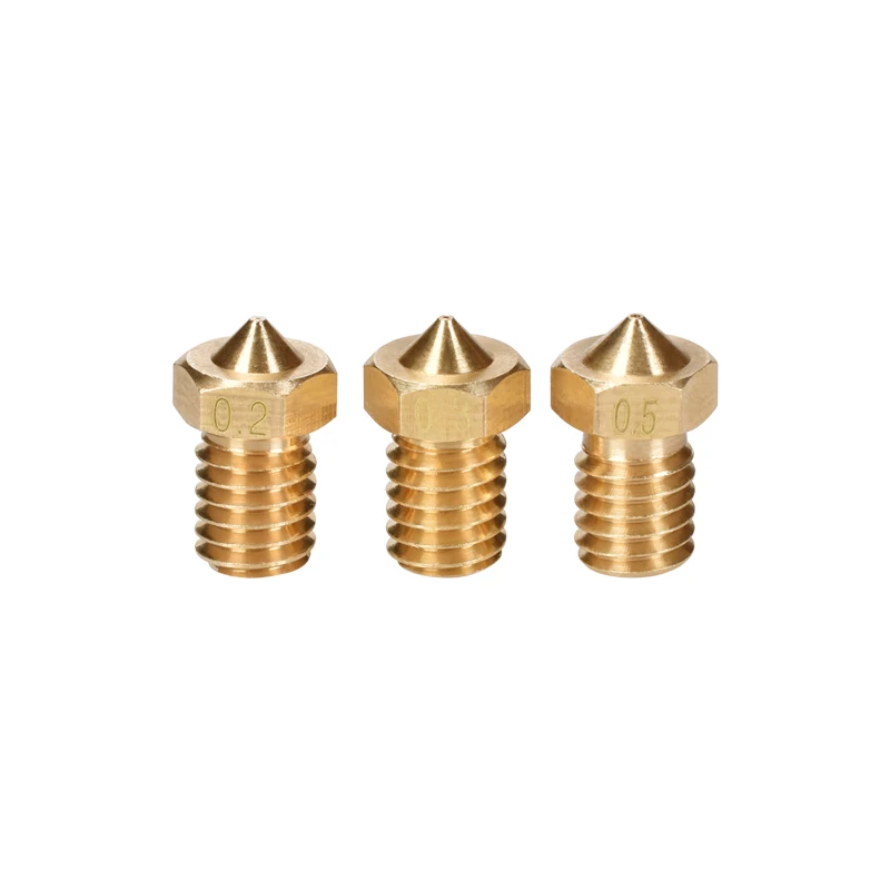 100PCS 3D Printer Parts 3D V6&V5 J-Head 3D V6 Brass Nozzle Extruder Nozzles 0.2/0.25/0.3/0.4/0.5/0.6/0.8/1.0 mm For 1.75/3.0mm