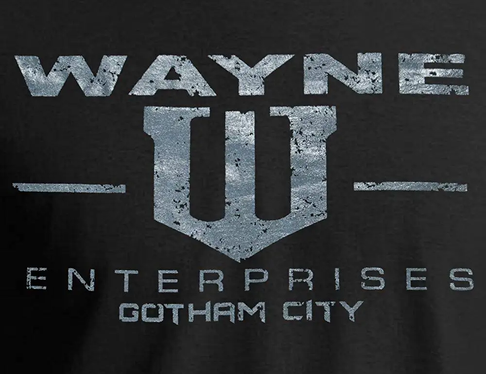 T-shirt Wayne Enterprises-Vintage Metallic Silver Print 2019 Fashion 100% Cotton Slim Fit Top T-shirt aziendali in tinta unita