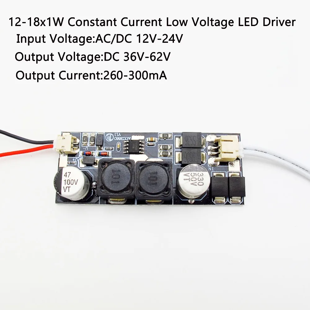 Jiaderui DC 12V - 24V Input to 300mA DC 10W 12W 15W 18W LED Driver Low Voltage Adapter for LED Solar Street Lamp Car Boat Light