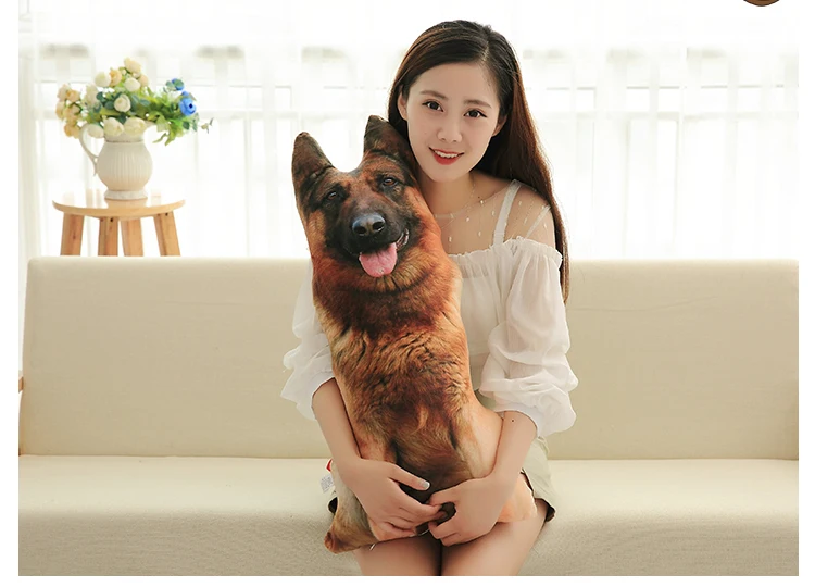50cm Nette Simulation Hund Plüsch Spielzeug 3D Druck Stofftier Hund Plüsch Kissen Gefüllte Cartoon Kissen Kinder Puppe Hause decro Geschenk – Detail 8