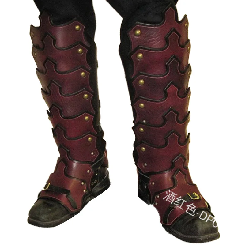 Medieval Retro Female Warrior Cosplay Soldier Knight Armor Shoe Cover Ladies Armor Long Boots COS Foot Cover