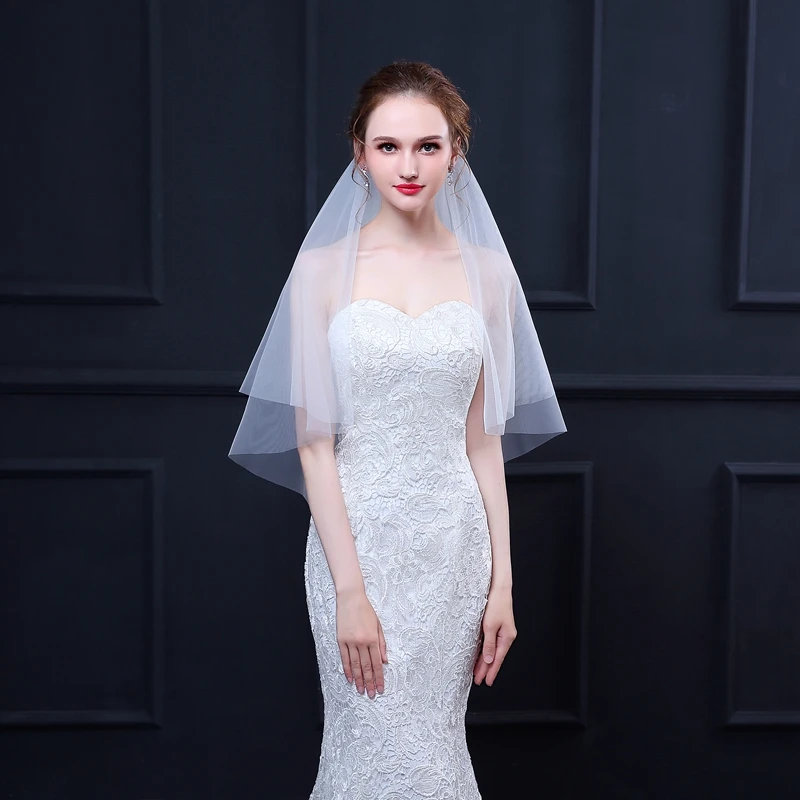 New Arrival Ivory Bridal veil 2025 Two layer Wedding veils Velos de novia largos velo novia wedding accessories Mantilla