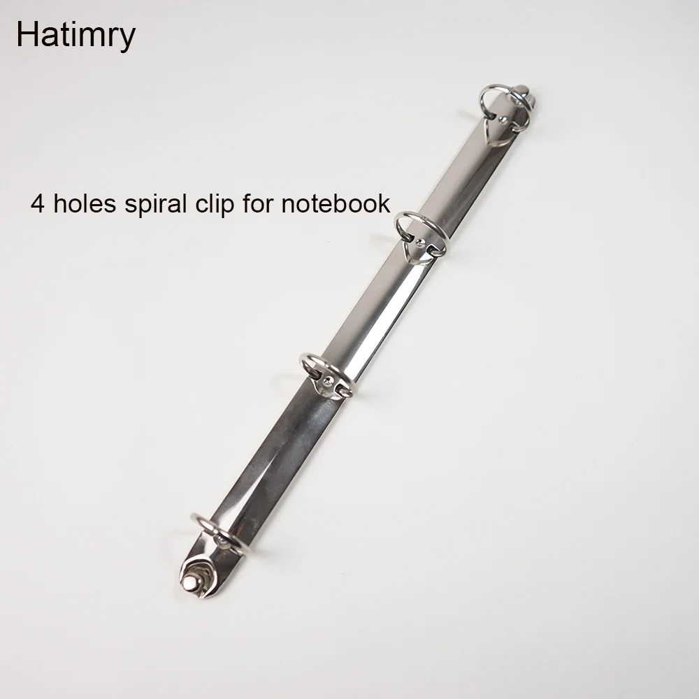 Hatimry Binder clip 4 holes spiral clip for A4 notebook black and silver clip stainless steel A4 floder clip para paper
