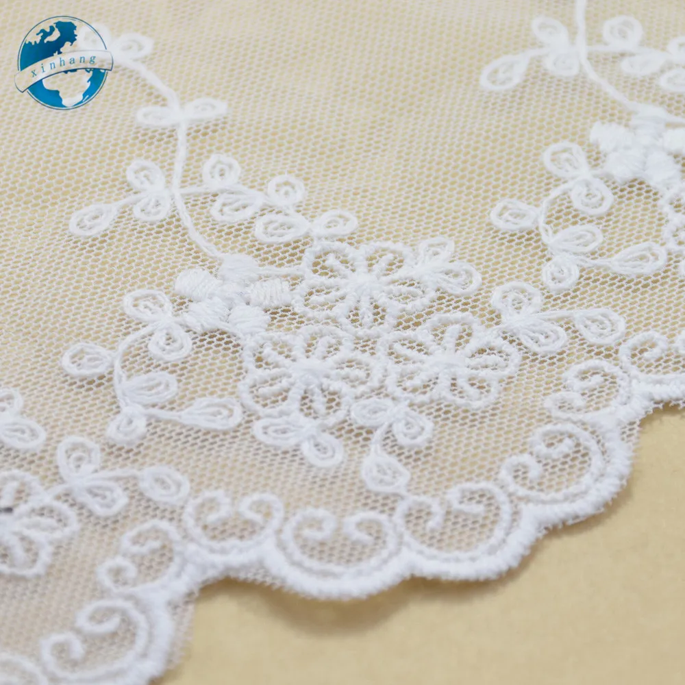 10cm Width White Embroidery Sewing Ribbon Guipure Lace Fabric Trim Warp Knitting DIY Garment Wedding Dress Accessories #1794