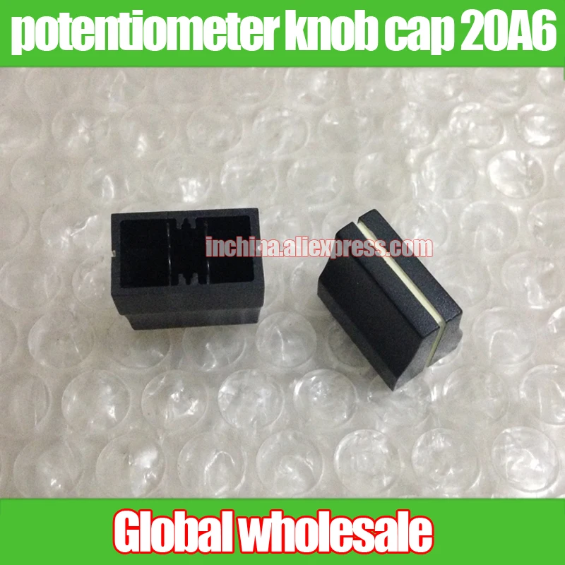 2pcs mixer fader potentiometer knob cap 20A6 / handle width 8MM / hole 8MM / length 19MM high 18MM