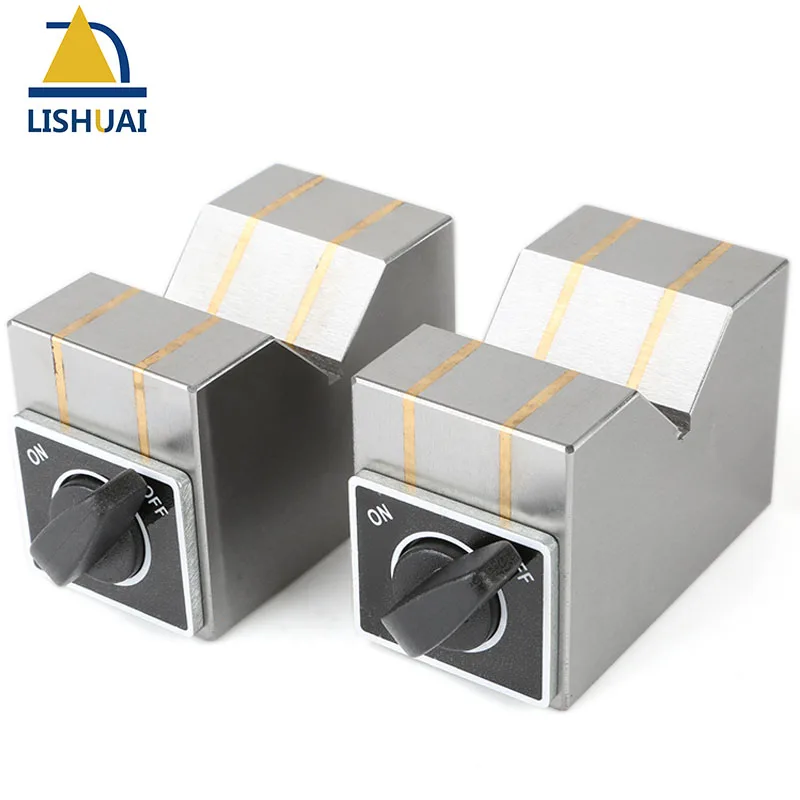 On/Off Switch Permanent Magnetic V Block Chuck/Magnetic Workholding V Block Sets 70*40*50mm 2pcs Set