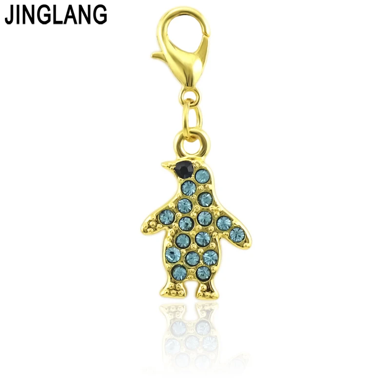 JINGLANG Mini Cute The penguin Charm Antique Silvery DIY Jewelry Accessories Bracelets and Jewelry Accessories Pendant 50 Pieces