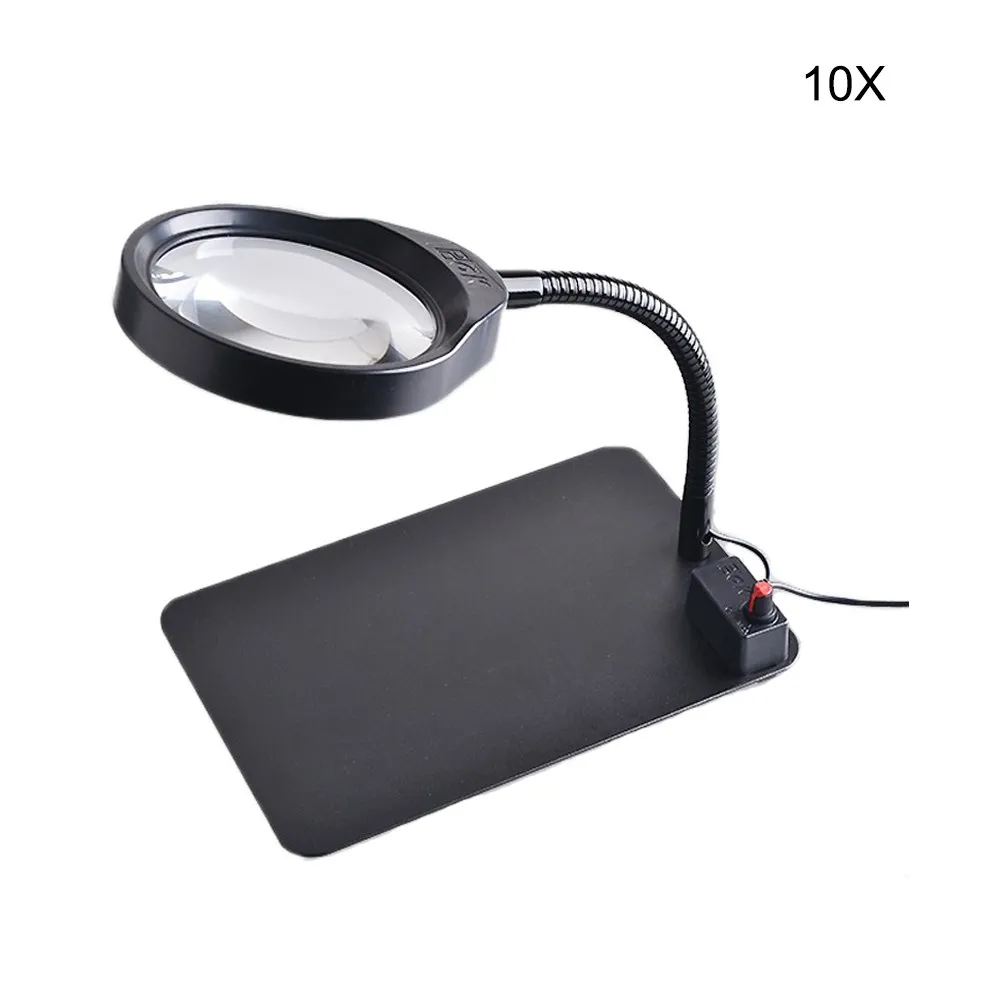 Adjustable LED light Desk lamp magnifying glass low vision aid loupe