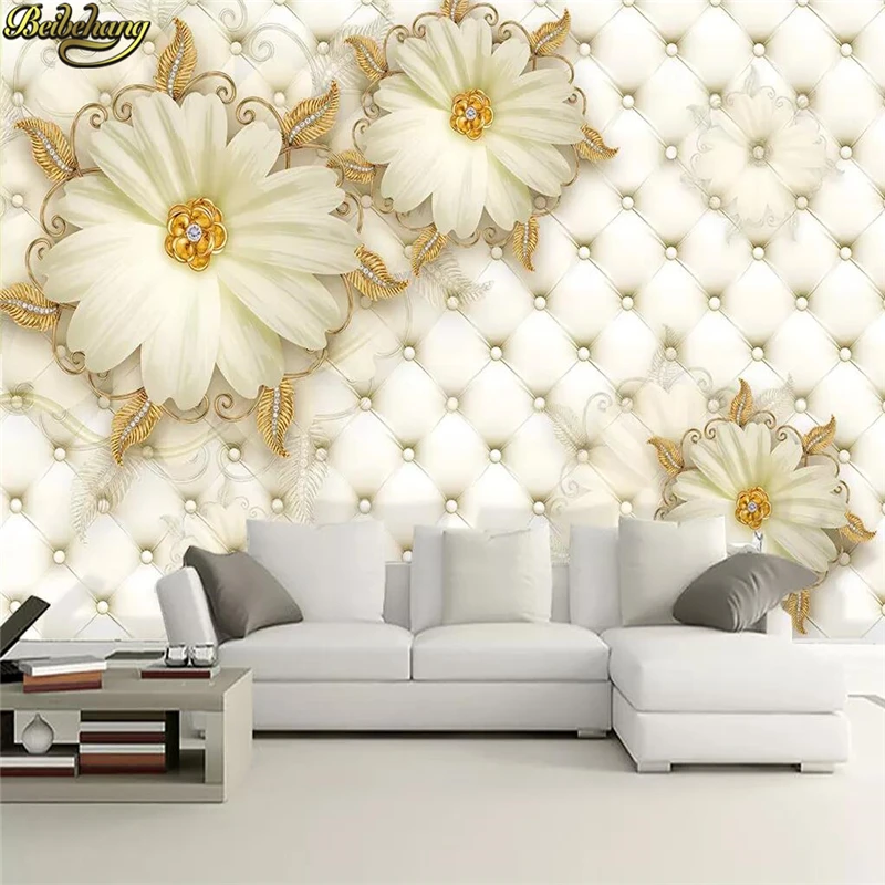 

beibehang Custom Luxury jewelry flower soft bag photo wall papers home decor living room TV background 3 d wallpaper for walls