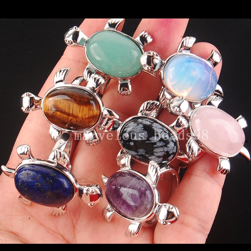 

Fashion Jewelry Mix Stone Turtle Beads Ring 6.5" ( us) Wholesale 7pcs WB383