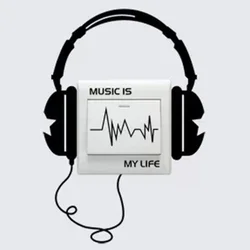 Character Funny  DIY Headset Switch Sticker Decal Music Is My Life Wall Stickers 3WS0023