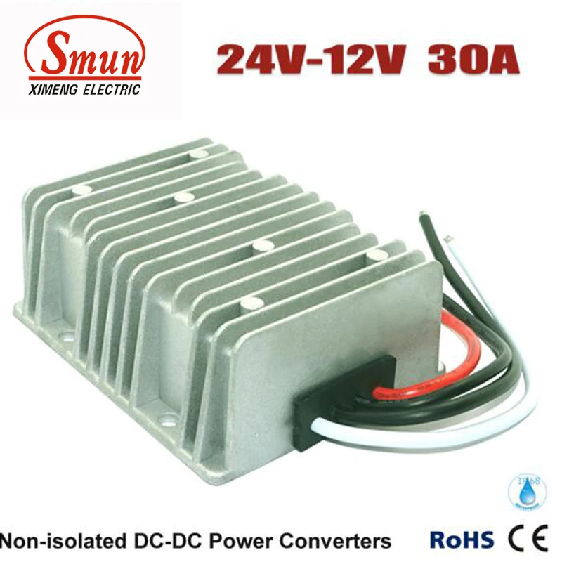 

Waterproof DC DC Step Down Converter Reducer 24V to 12V 30A 360W Buck Module Car Power Converter Regulator