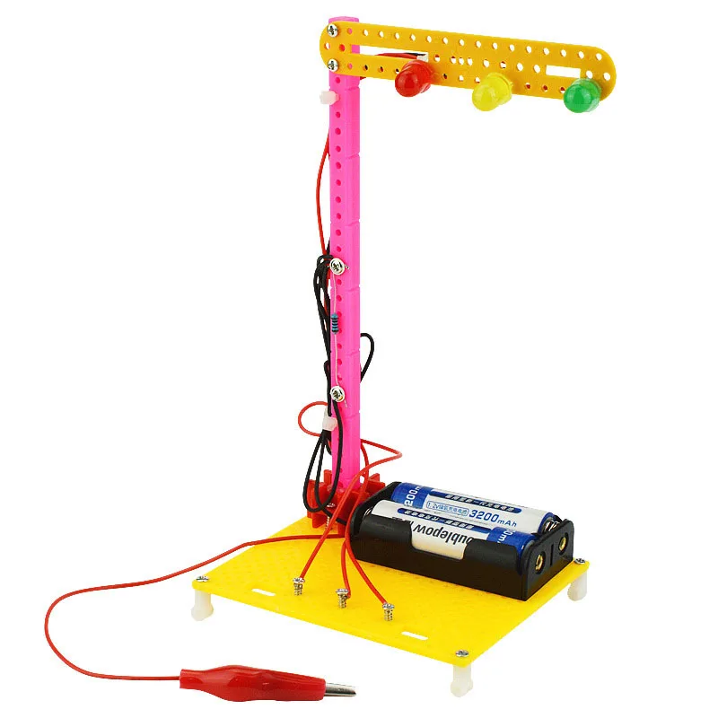 DIY Science Experiment  Traffic Lights Technological Invention Creative Electric Toy Handmade Assemble Toy for Student