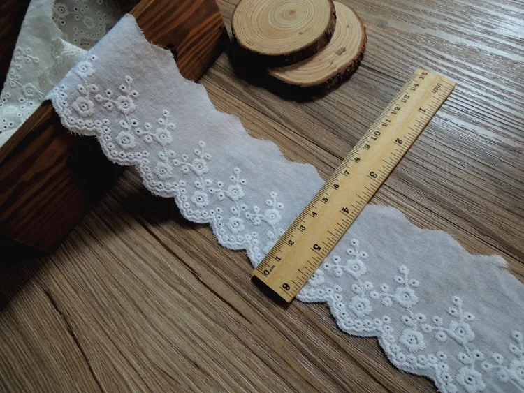 cotton fabric cut out embroidery eyelet edge lace 6cm clothes accessory home textile table curtain trim bridal dress ribbon tape