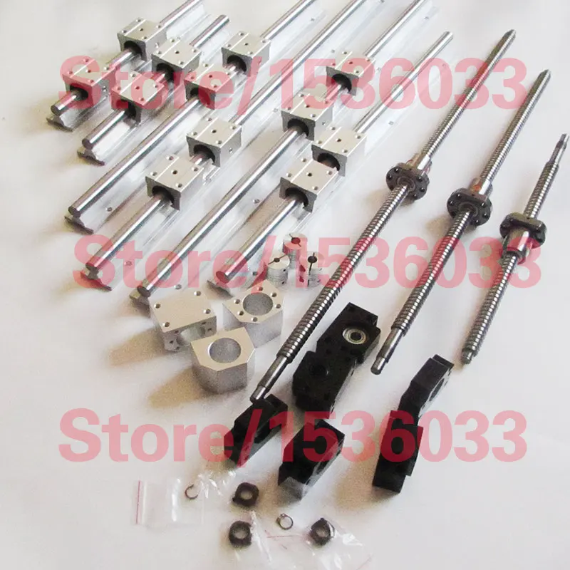 3 SBR16-300/1150/1650 rail sets +3 anti-backlash ballscrews RM1605-300/1150/1650+3BK/BF12 +3pcs couplers