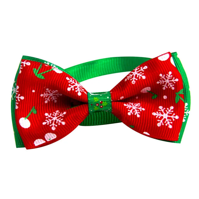 Christmas Series Dog Collar Pet Bow Tie Necktie with Snowflakes Pattern for Small Sized Dogs Dress Up Decoration Pets Tie Collar