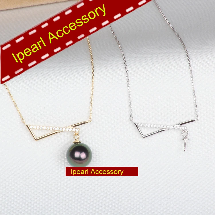 45cm Balance Beam Series Of Chain Accessory S925 Sterling Silver With Micro Zircon Pendant Necklace Silver&Gold Color 3Pcs/Lot