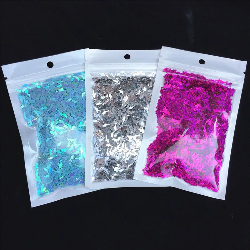 ISequin2 * 7mm Adorável Dolphin Forma Lantejoulas Mini Tubarão Glitter Lantejoula Lantejoulas para Nail Art Manicure/Decoração Do Casamento confetti