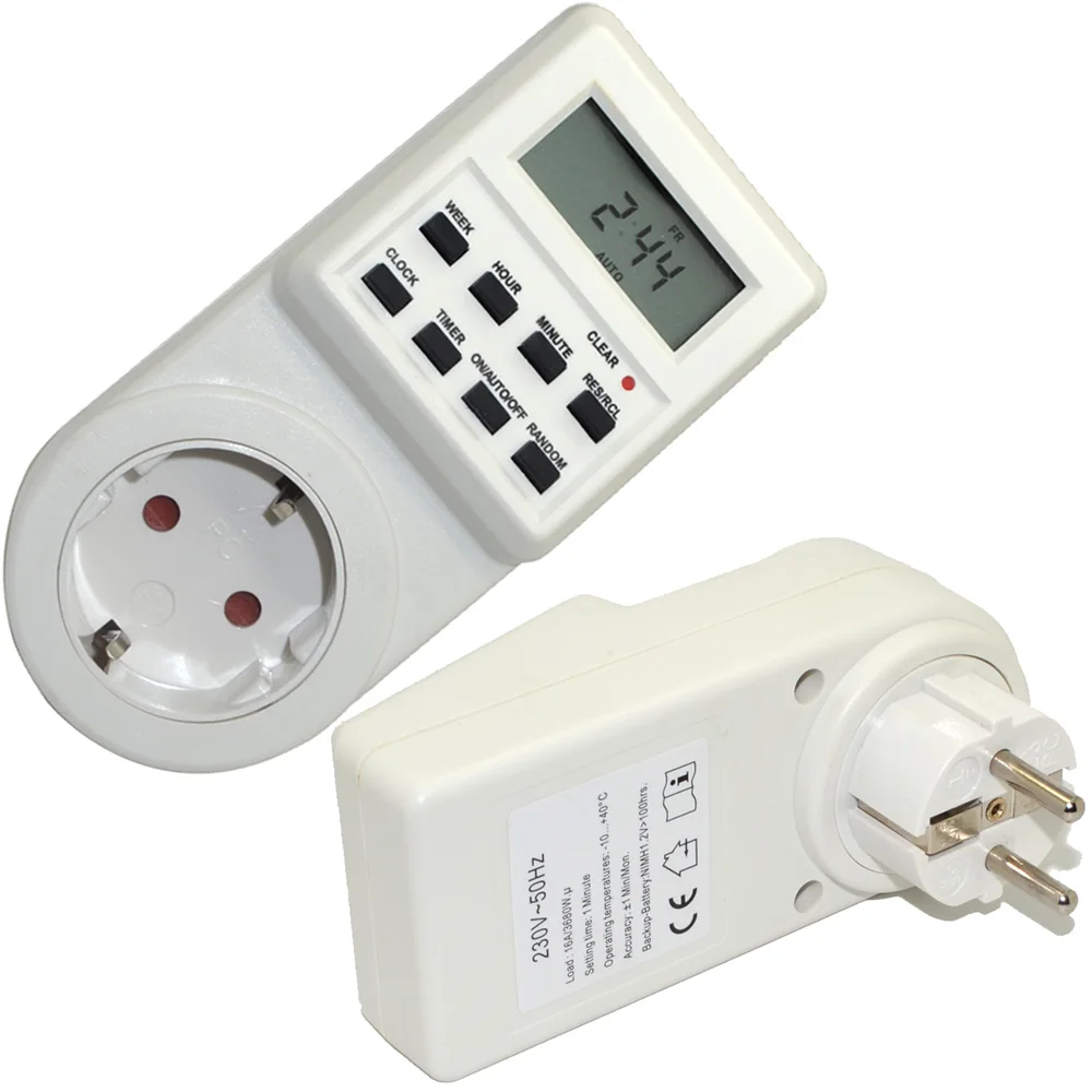 

Digital Timer Switch Socket 7 Day 12/24 Hour LCD Electronic EU Plug Outlet Kitchen Appliance Time Control