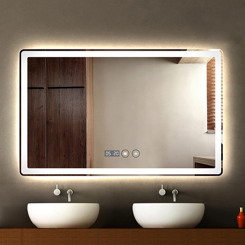 

CTL305 60*80cm Wall-mounted Led Bathroom Mirror Modern Intelligent HD Frameless Bathroom Mirror Anti-fog Mirror 110V/220V 5MM