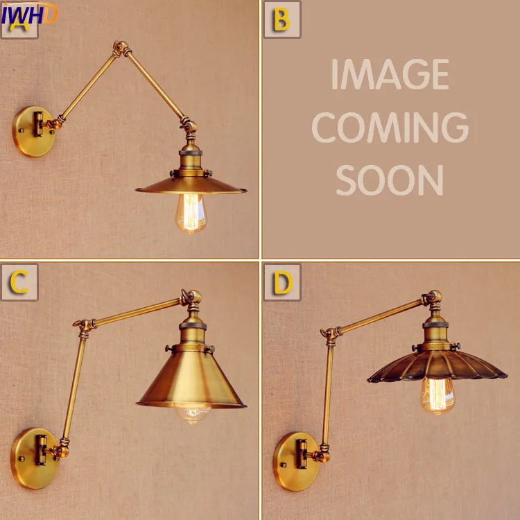 IWHD Industrial Swing Long Arm Wall Light LED Gold Copper Antique Retro Vintage Wall Lamp Loft Edison Sconce Applique Murale