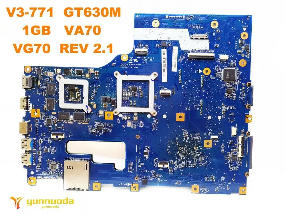 Original for ACER V3-771G laptop  motherboard V3-771  GT630M  1GB   VA70  VG70  REV 2.1 tested good free shipping