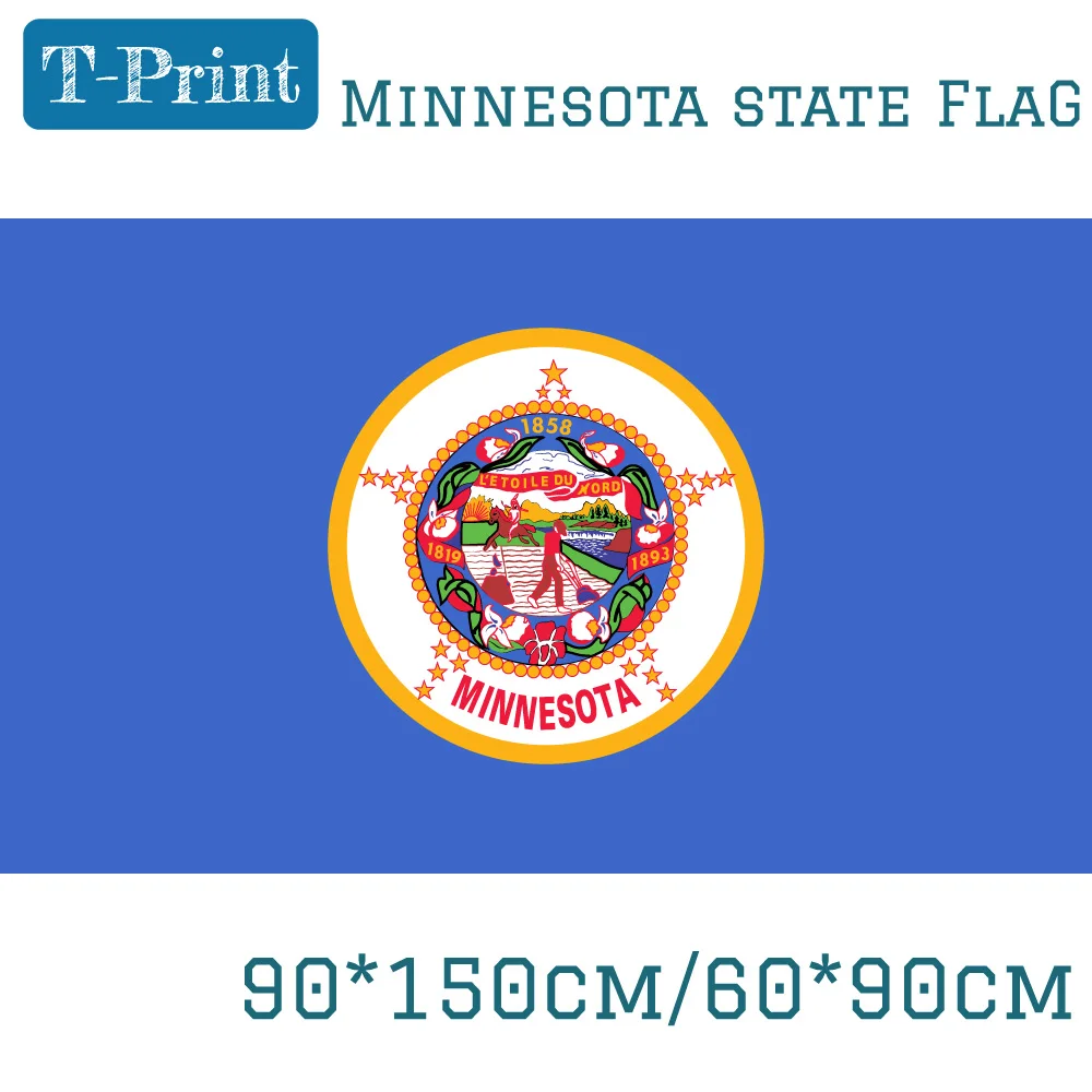 USA State of Minnesota Flag Decorative 3X5FT Digital Printing Banner 90*150cm 60*90cm