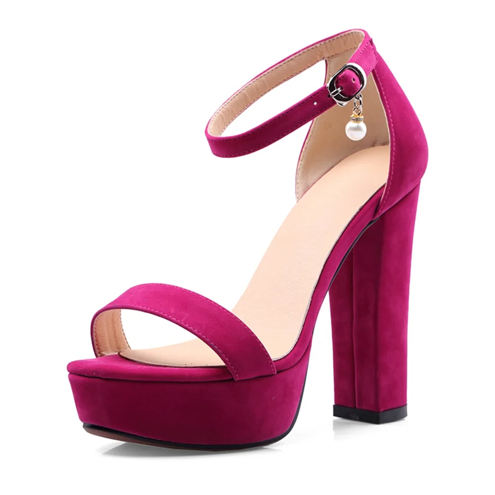 Smirnova big size 34-46 2026 solid color wedding shoes thick high heels fashion platform sexy women sandals summer shoes