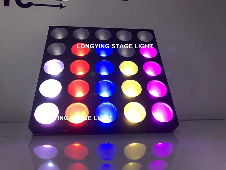 4pcs/Lot Flightcase Packing 5x5 Matrix 25x10w Blinder RGBW Led Pixel Matrix Stage Background LED Wall DJ Lighting