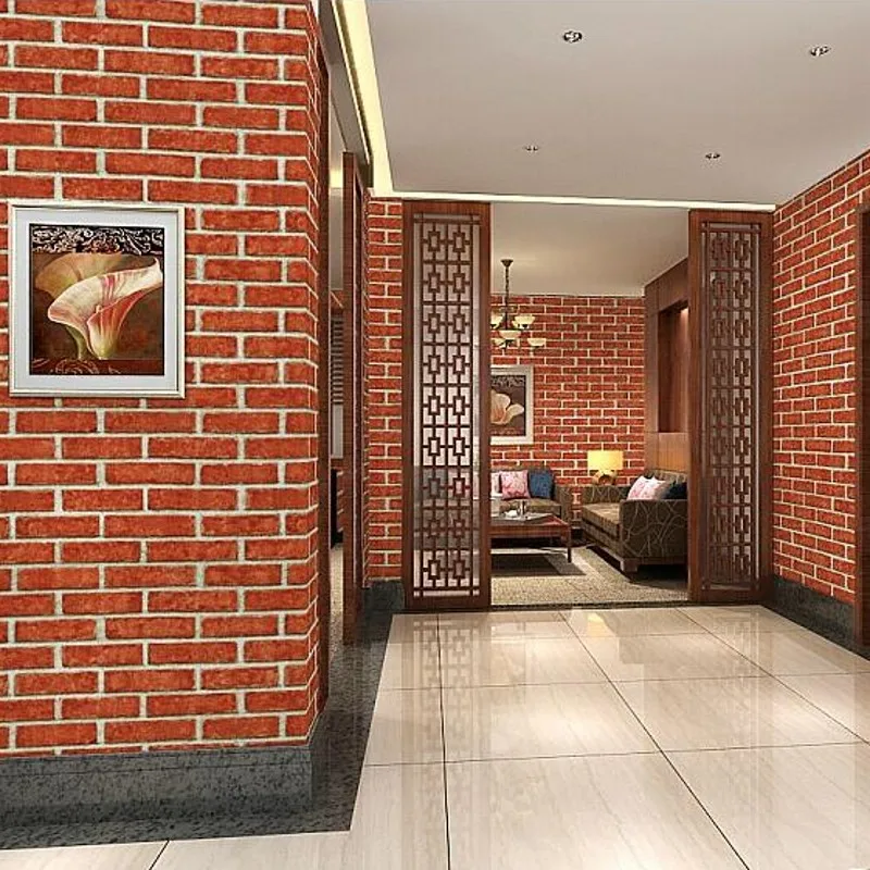 

beibehang 3D Chinese antique brick wallpaper pattern wallpaper white brick hotel restaurant hotel restaurant gray bricks