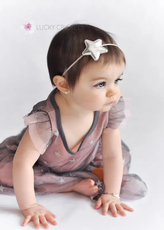 

Chic Baby Girls PU Five-pointed Star Headband Newborn Nylon Headband Toddler Headwear Hairband Hair Accessories Gift Photo Prop