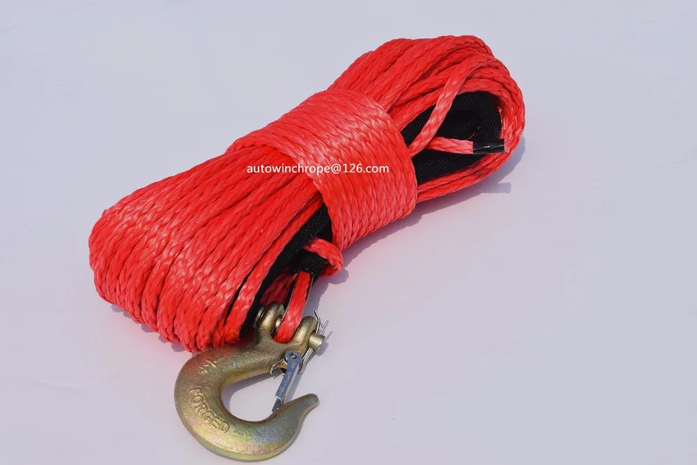 

Free Shipping Red 6mm*30m ATV Winch Line with Hook,Winch Cable,Synthetic Rope 6mm,UHMWPE Rope for Auto Parts