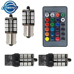 2pcs rgb signal lamp 1156 bau15s ba15s led 1157 flashing light Warning taillights Brake light t20 7443 7440 Daytime Running Lamp
