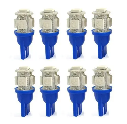 10x 24V Blue LED T10 501 194 168 W5W 5-SMD 5050 LED Auto Interior Wedge Light Bulbs Car Light Source Automobile Signal Light