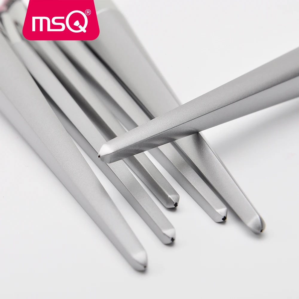 MSQ 럭셔리 프로 메이크업 브러쉬 세트, 파운데이션 아이 라이너 컨투어 메이크업 브러쉬 키트 그라디언트 합성 헤어 수지 핸들, 15 피스