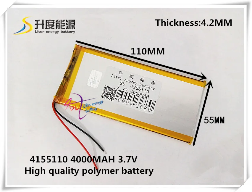 3.7V 4000mAH 4255110 Polymer lithium ion / Li-ion battery for tablet pc GPS power bank