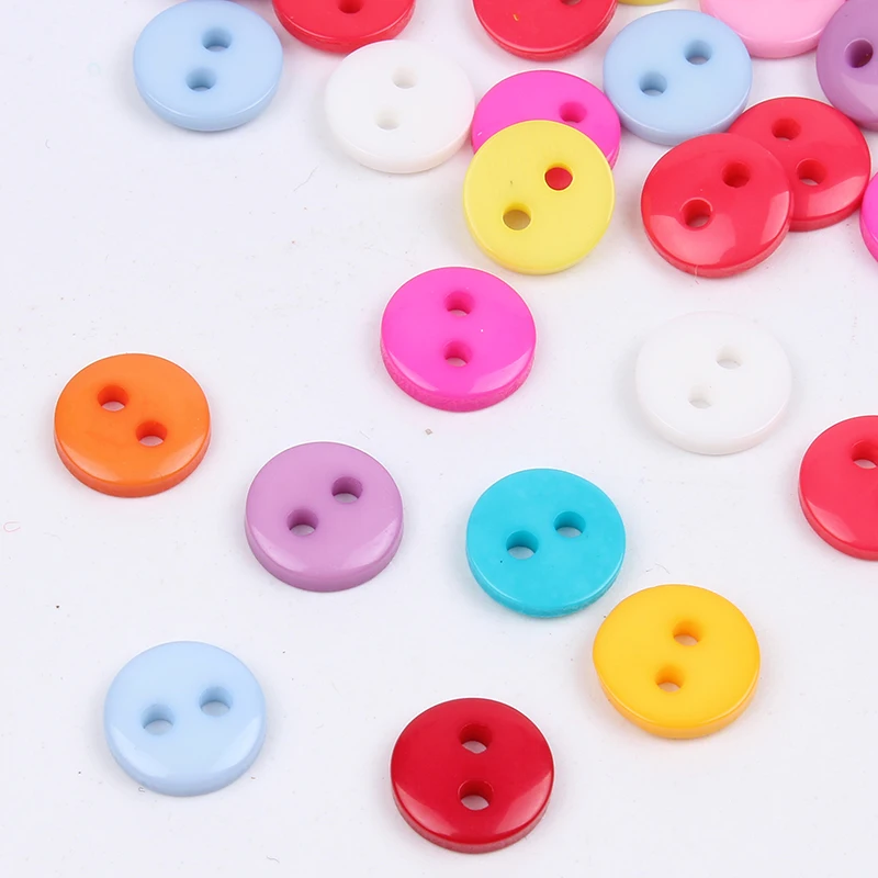 100pcs 9mm Mini Resin Button Assorted Plastic Round Buttons Sewing Tools DIY Apparel Home Sewing buttons Handmade Craft Project