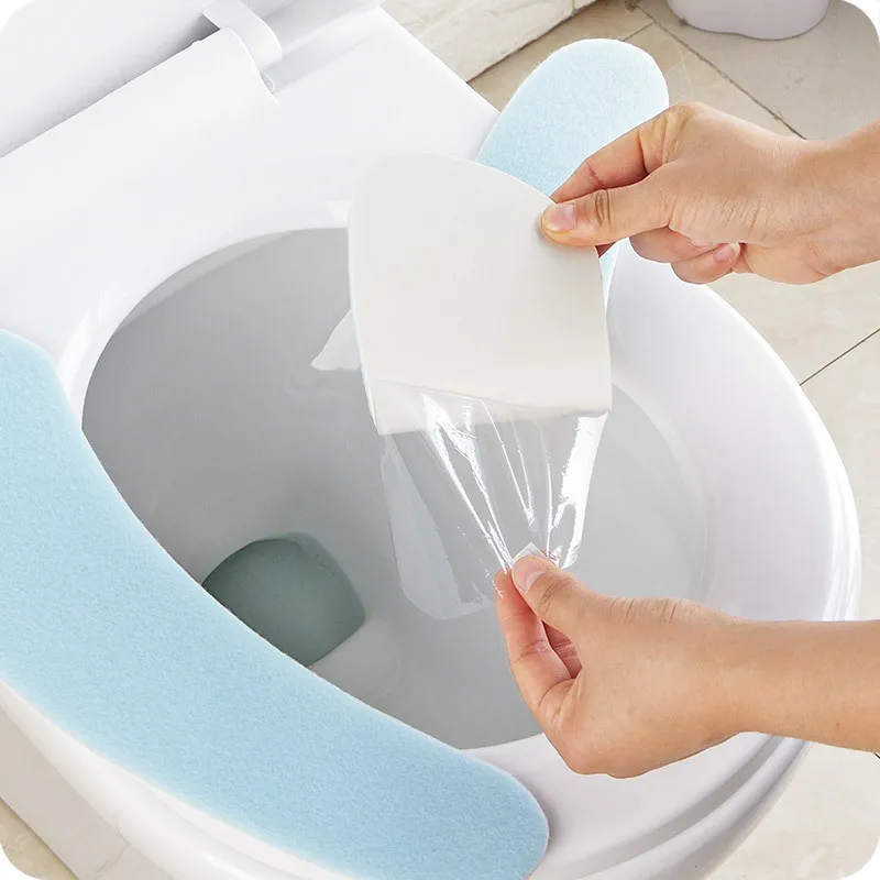 home Soft Comfortable Sticky Toilet Mat Bathroom  Washable warm toilet seat Cover