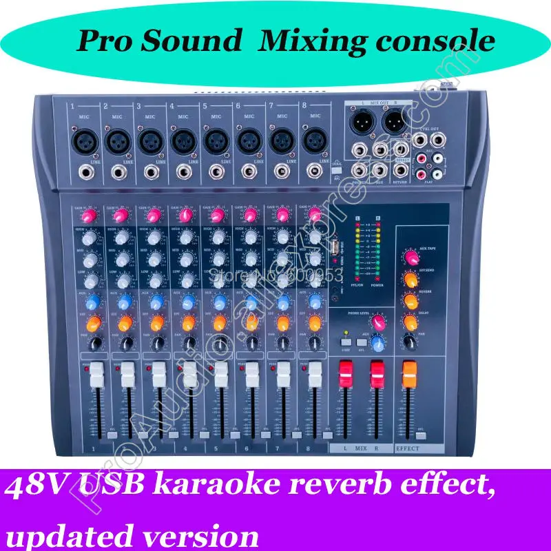 Pro MT82CX Mixer Karaoke KTV 8 Channel Microphone Mixing Console Mixer MP3 USB